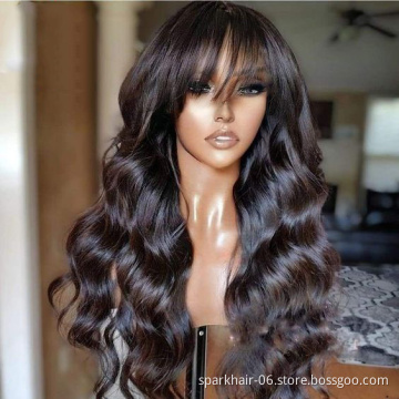 100% Mink Virgin Brazilian Cuticle Aligned Human Hair Body Wave 13X6 Transparent Swiss Lace Front Wig Wholesale